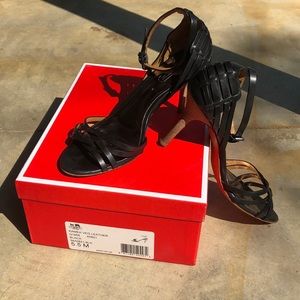 Coach black heeled sandals